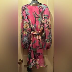 Alex Marie Pink Floral Pleated Dress